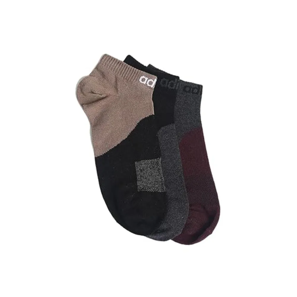 Adidas Men's Flat Knit Low Cut Socks (Chalky Brown/Black/ Anthra Melange)