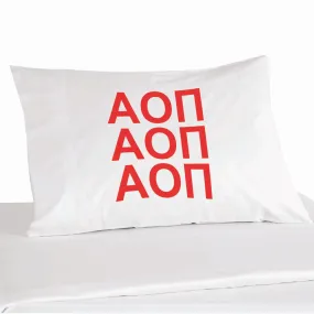 Alpha Omicron Pi Sorority Letters in Sorority Colors Pillowcase