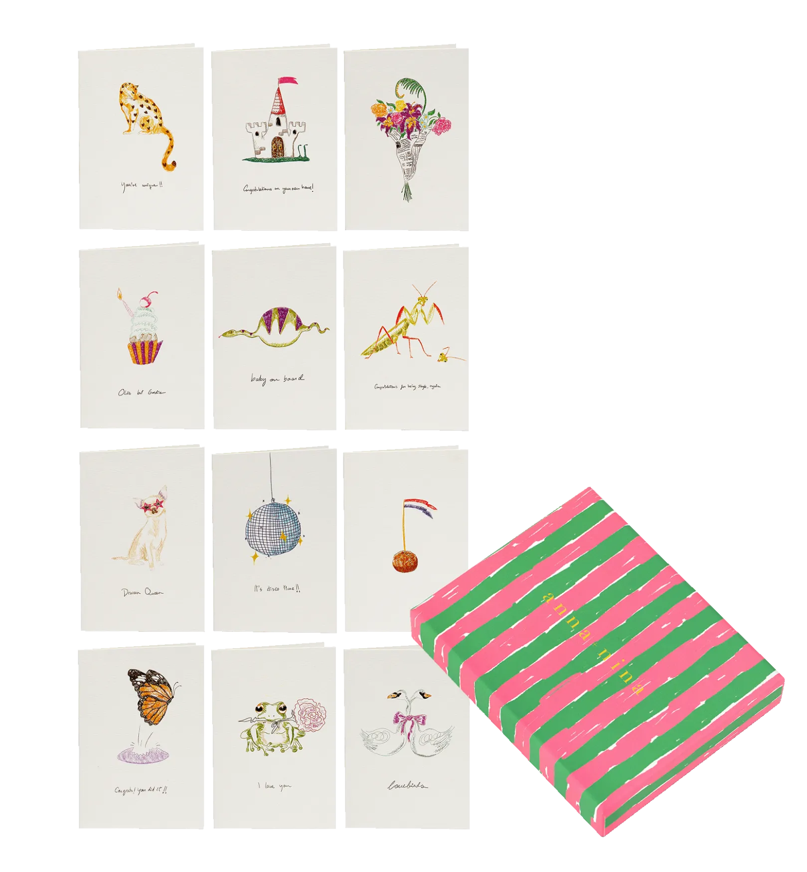 Anna + Nina Assorted Greeting Cards Set of 12