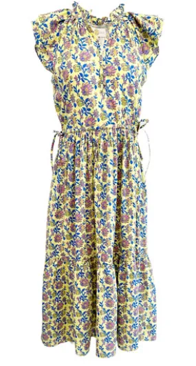 Anna Cate Aimee Midi, Yellow Floral