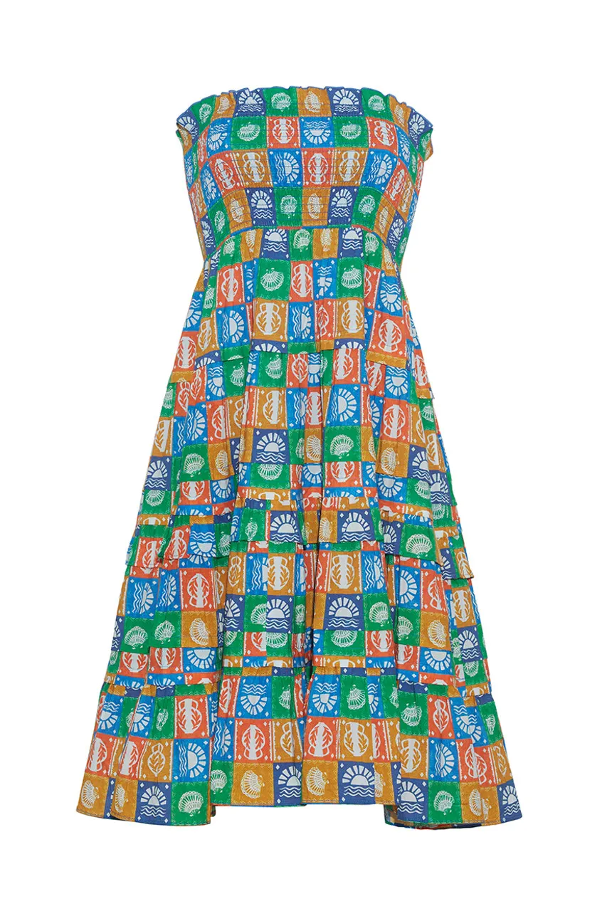 Anna Cate Marabella Dress, Shell Stamp