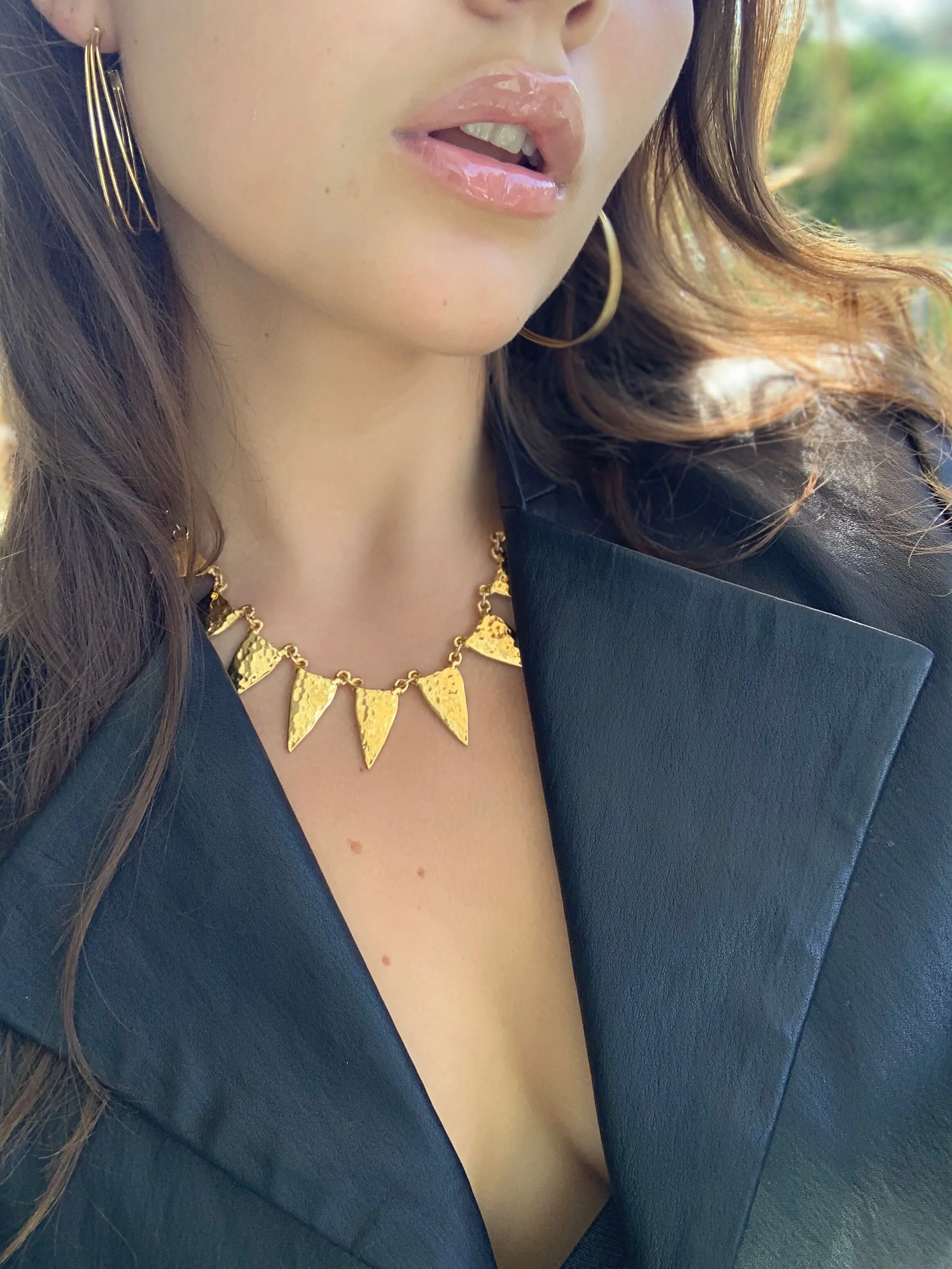 ANNA SPIKED STATEMENT NECKLACE