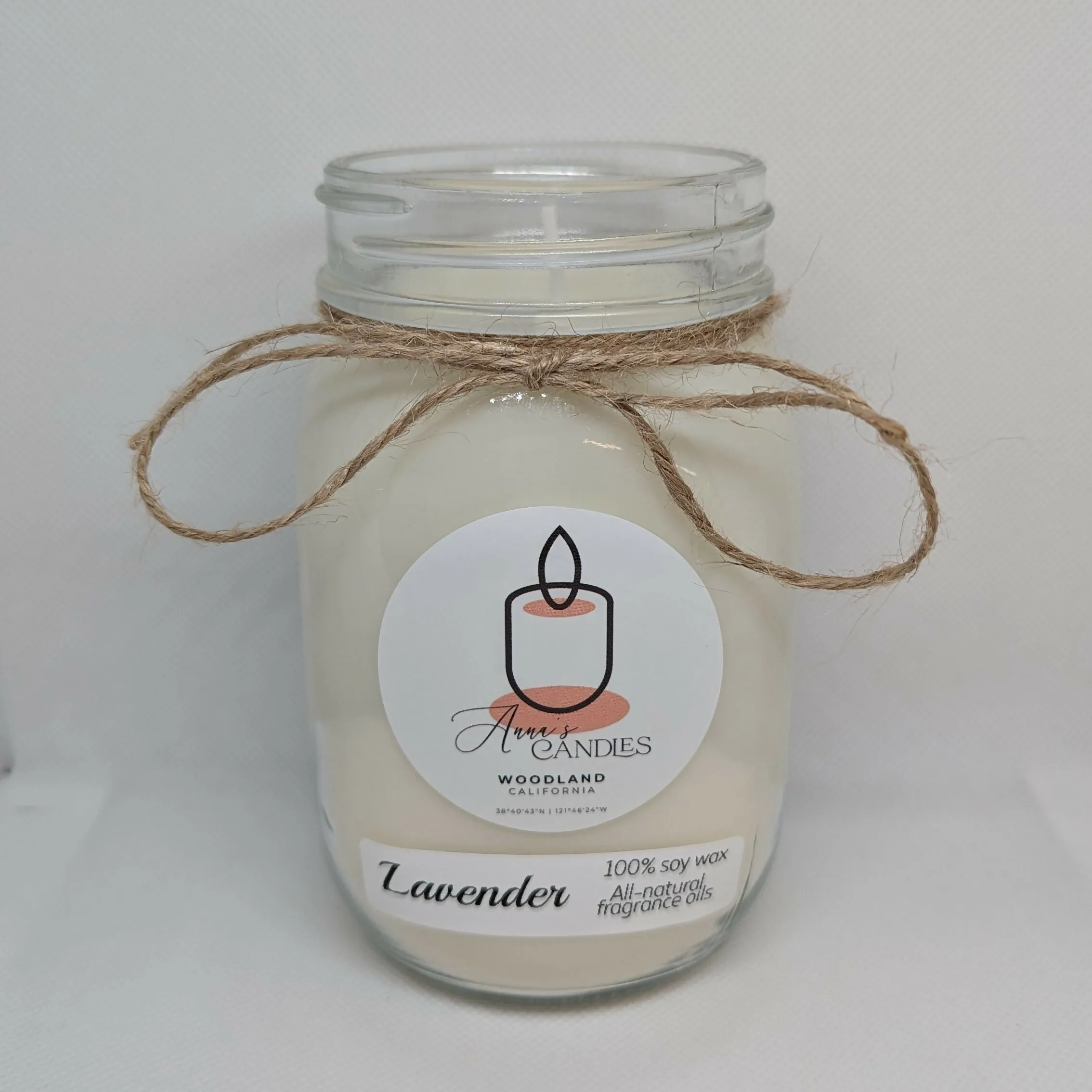 Anna's Candles - Lavender White Wax Candle