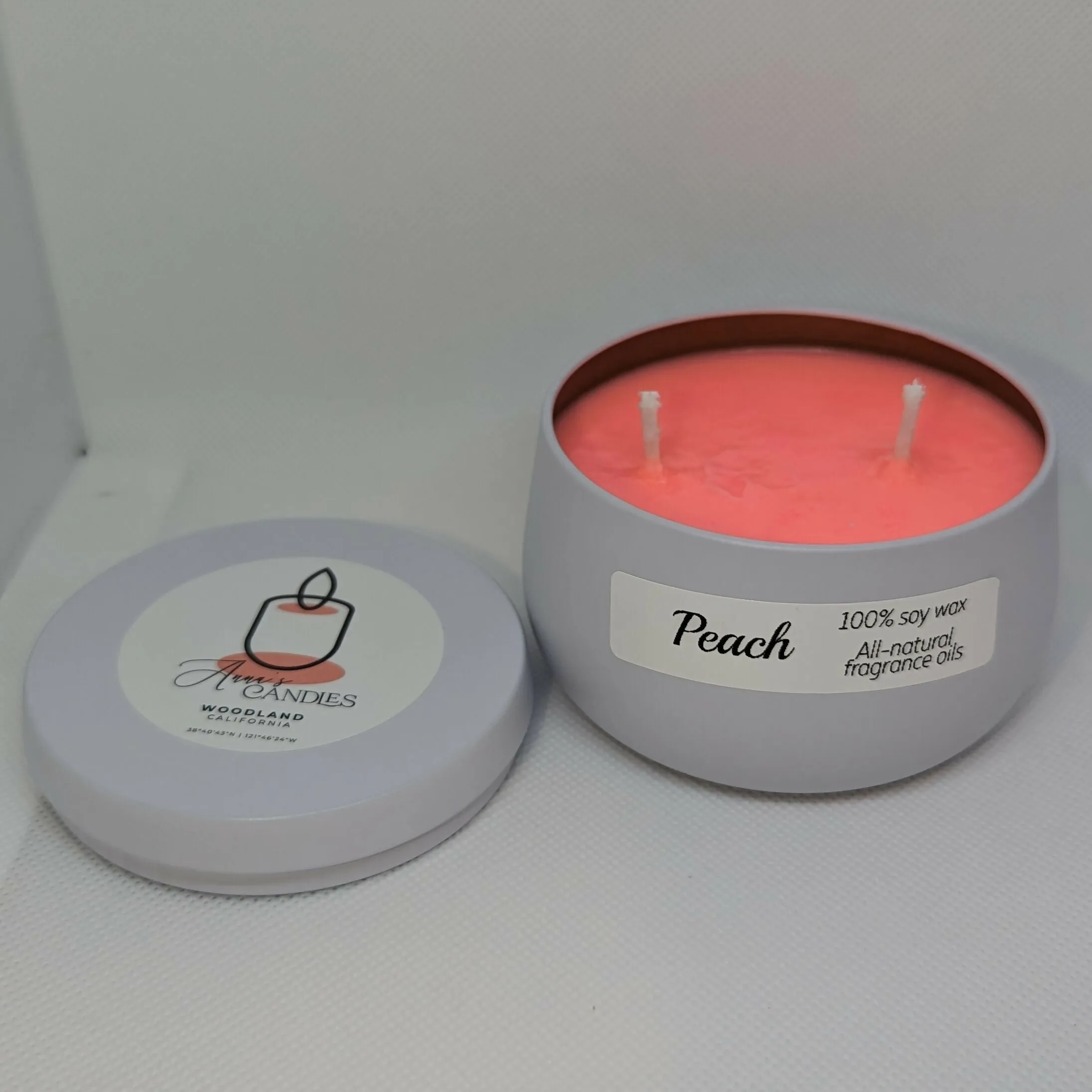 Anna's Candles - Peach Colored Wax Candle