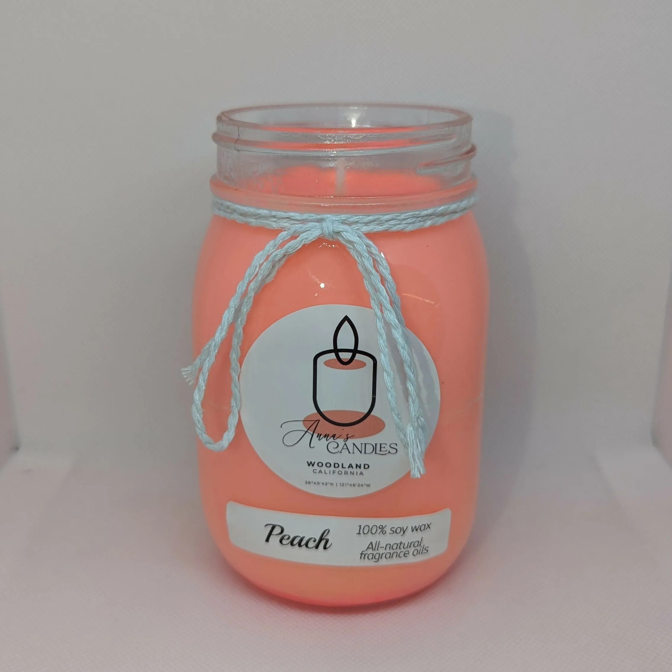 Anna's Candles - Peach Colored Wax Candle