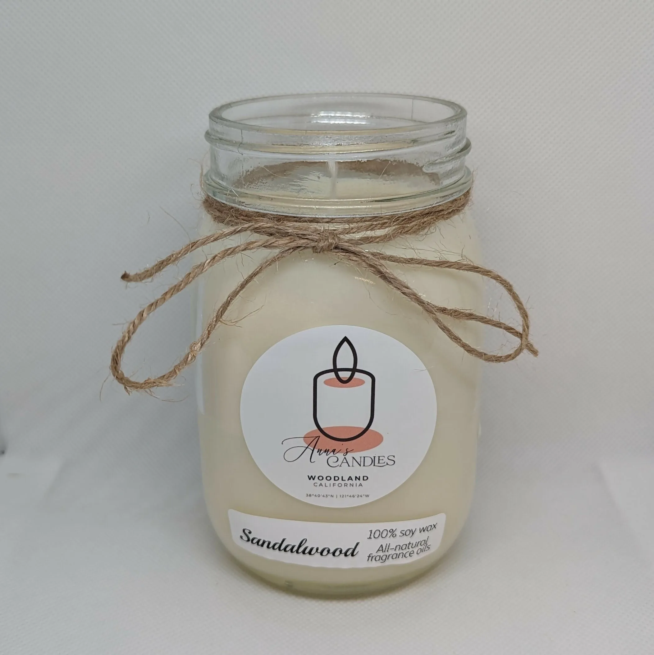 Anna's Candles - Sandalwood White Wax Candle