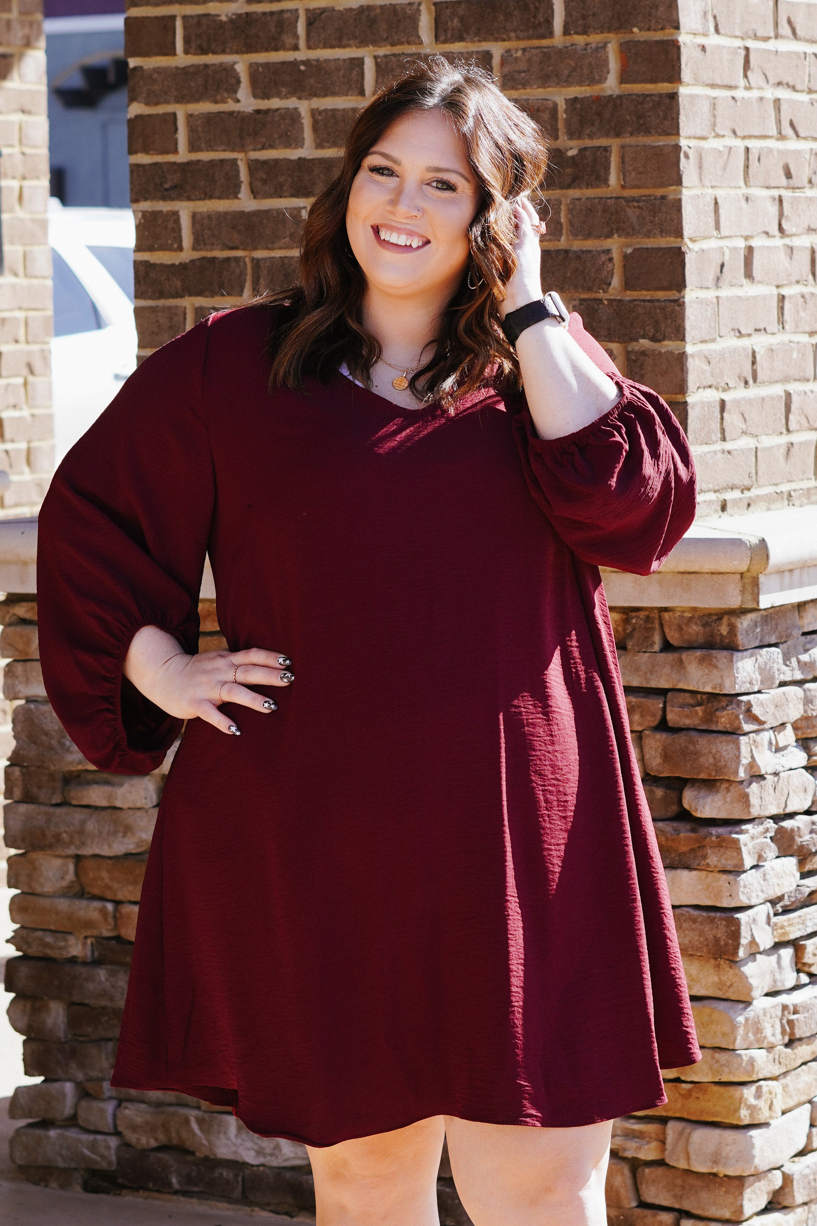 Anslee Lush Bubble Sleeve Dress