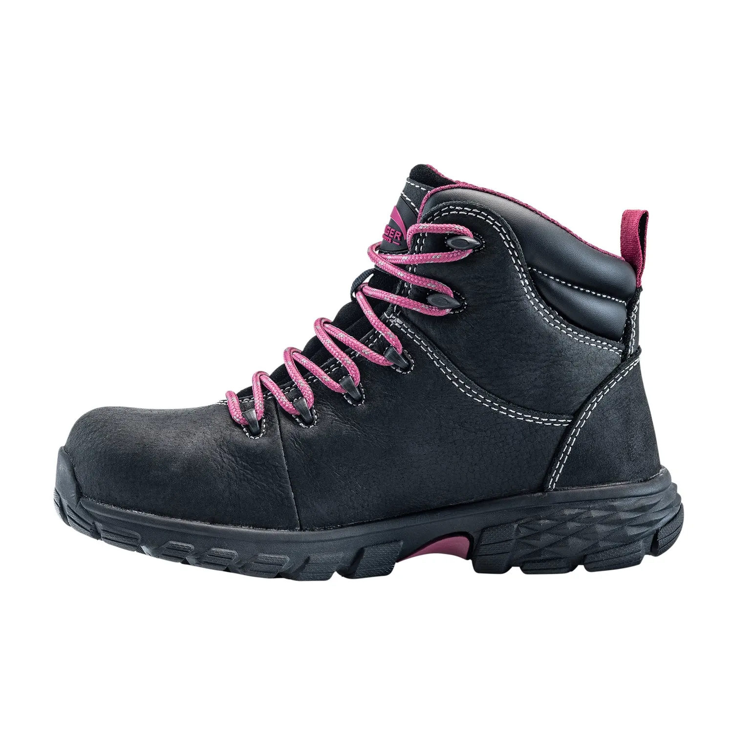 Avenger Womens Flight Mid Black Leather Work Boots