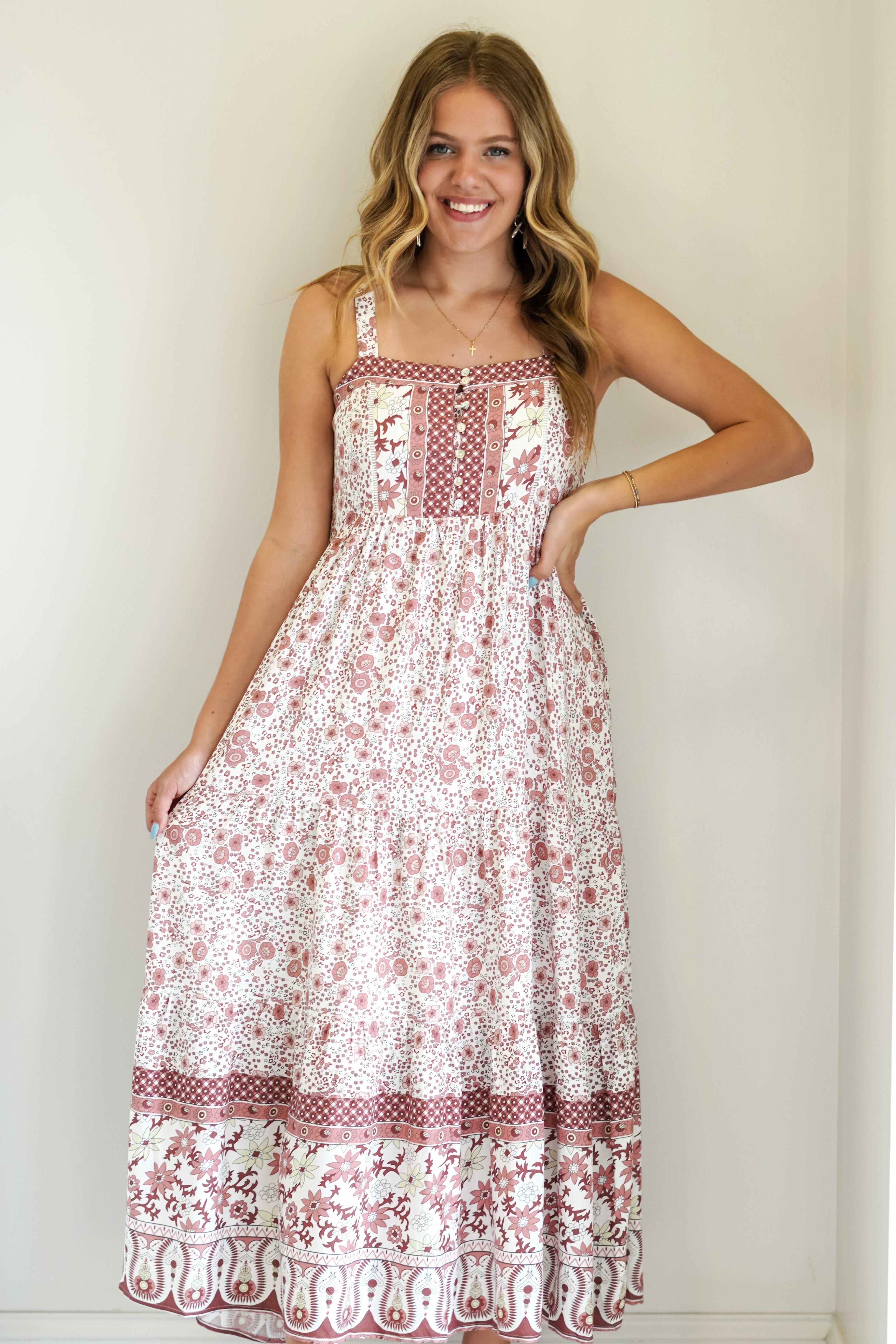 Bailey Boho Floral Cami Maxi Dress