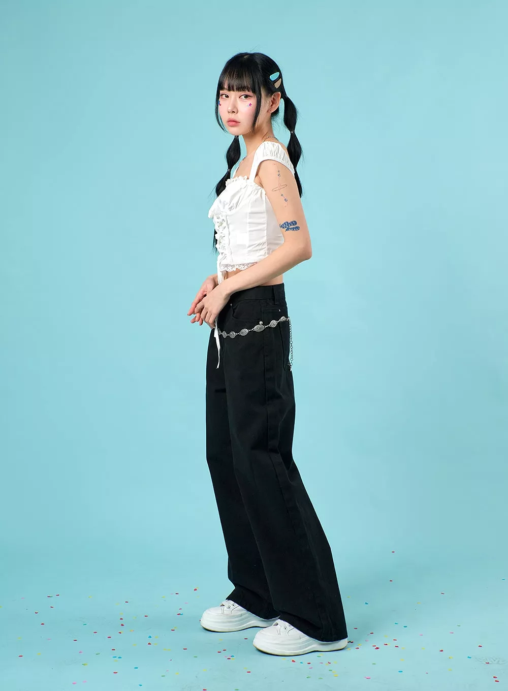 Basic Wide-Leg Pants IJ430