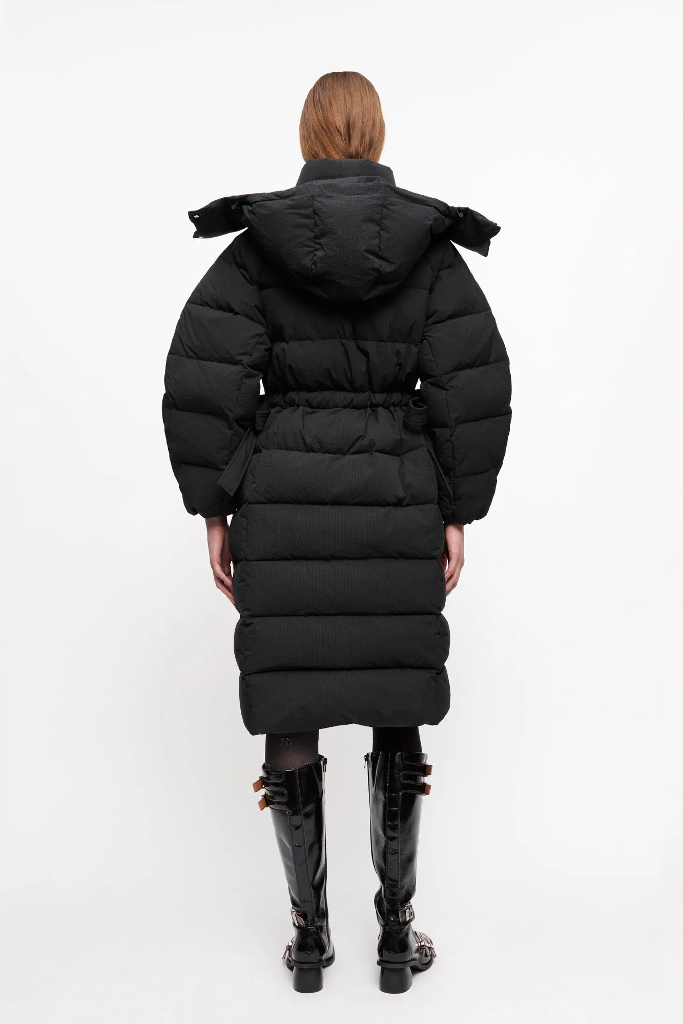 Black Tech Puffer Coat