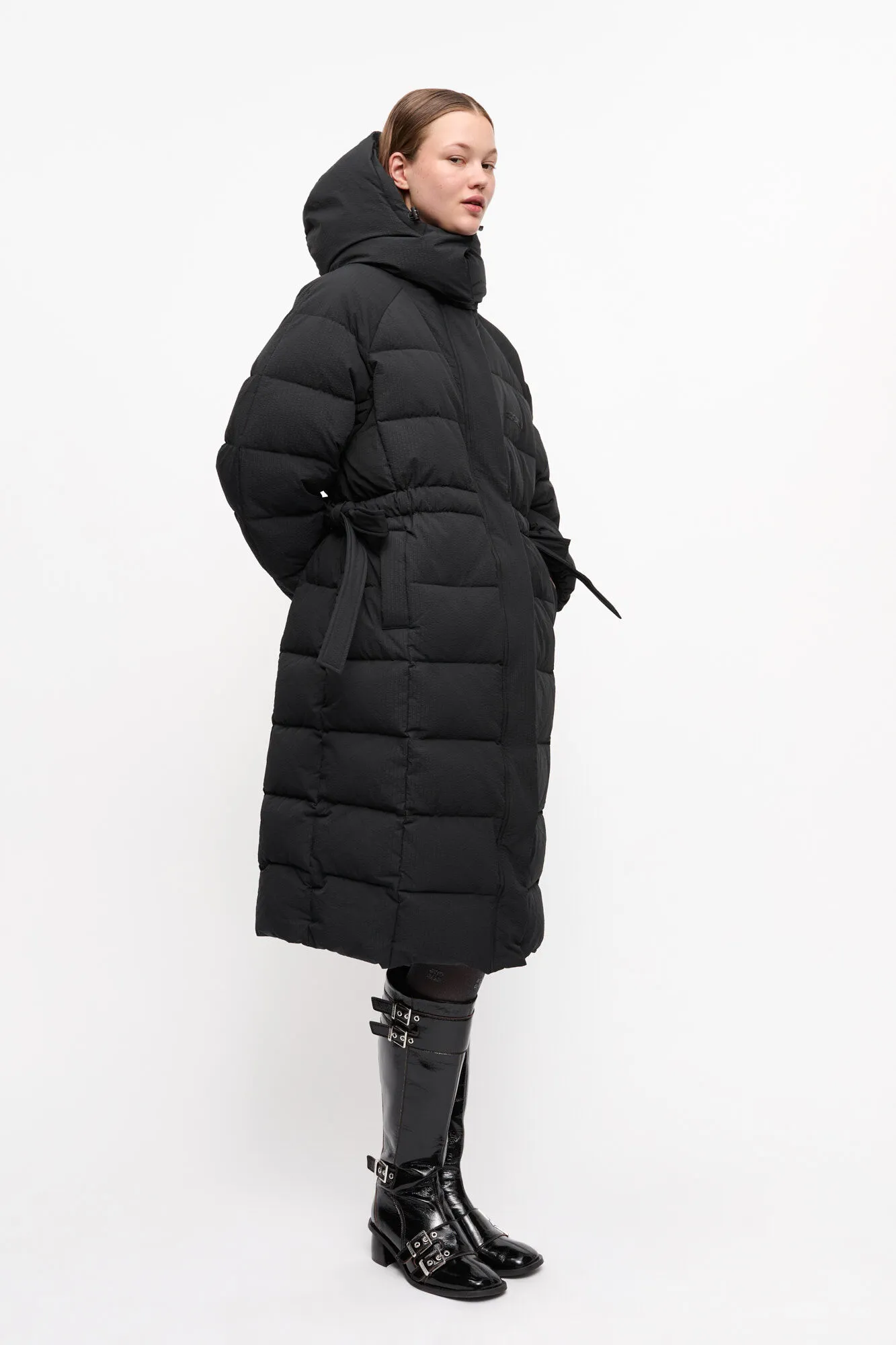 Black Tech Puffer Coat