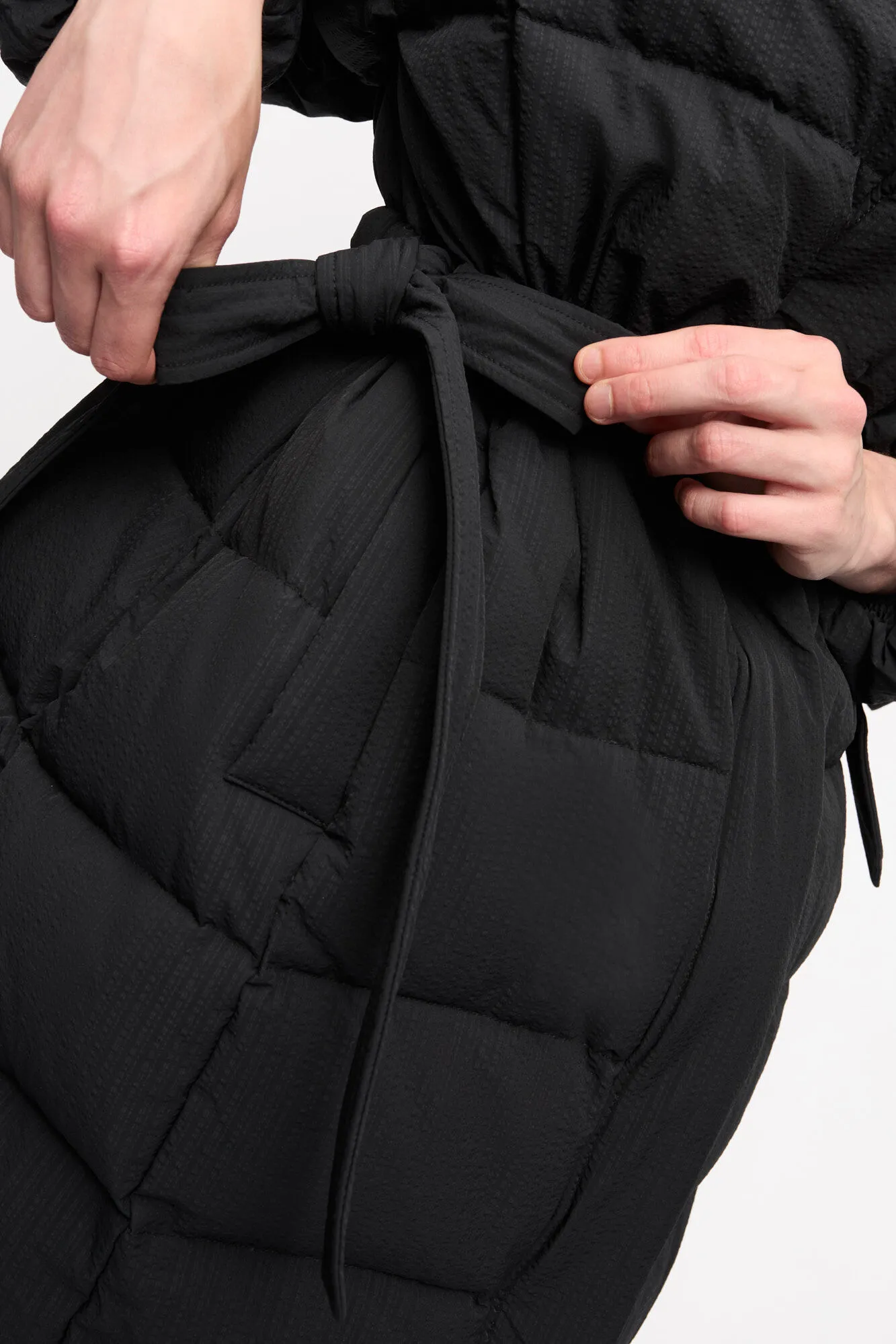 Black Tech Puffer Coat