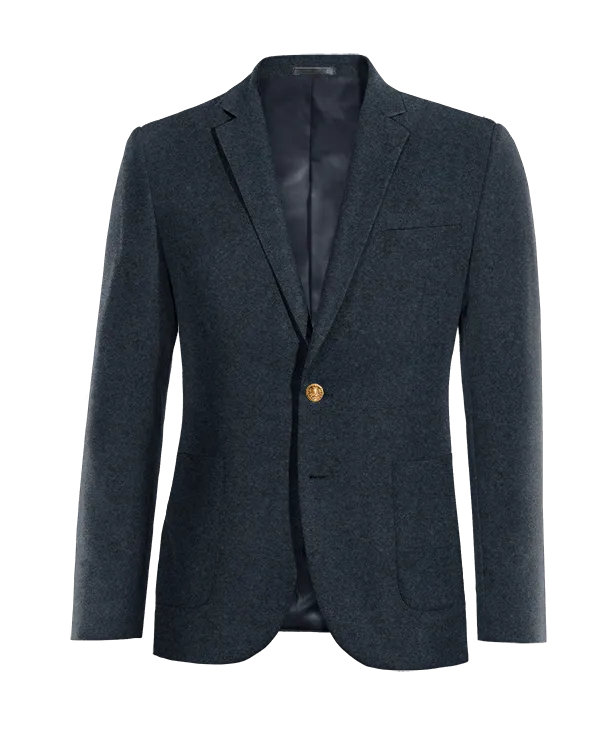  Blazer azul marino de donegal tweed esencial