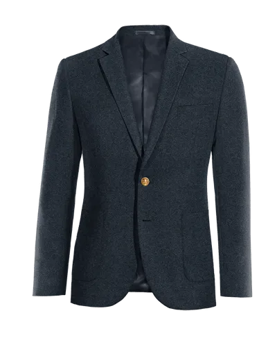  Blazer azul marino de donegal tweed esencial