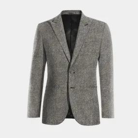  Blazer gris claro de donegal tweed solapa en pico