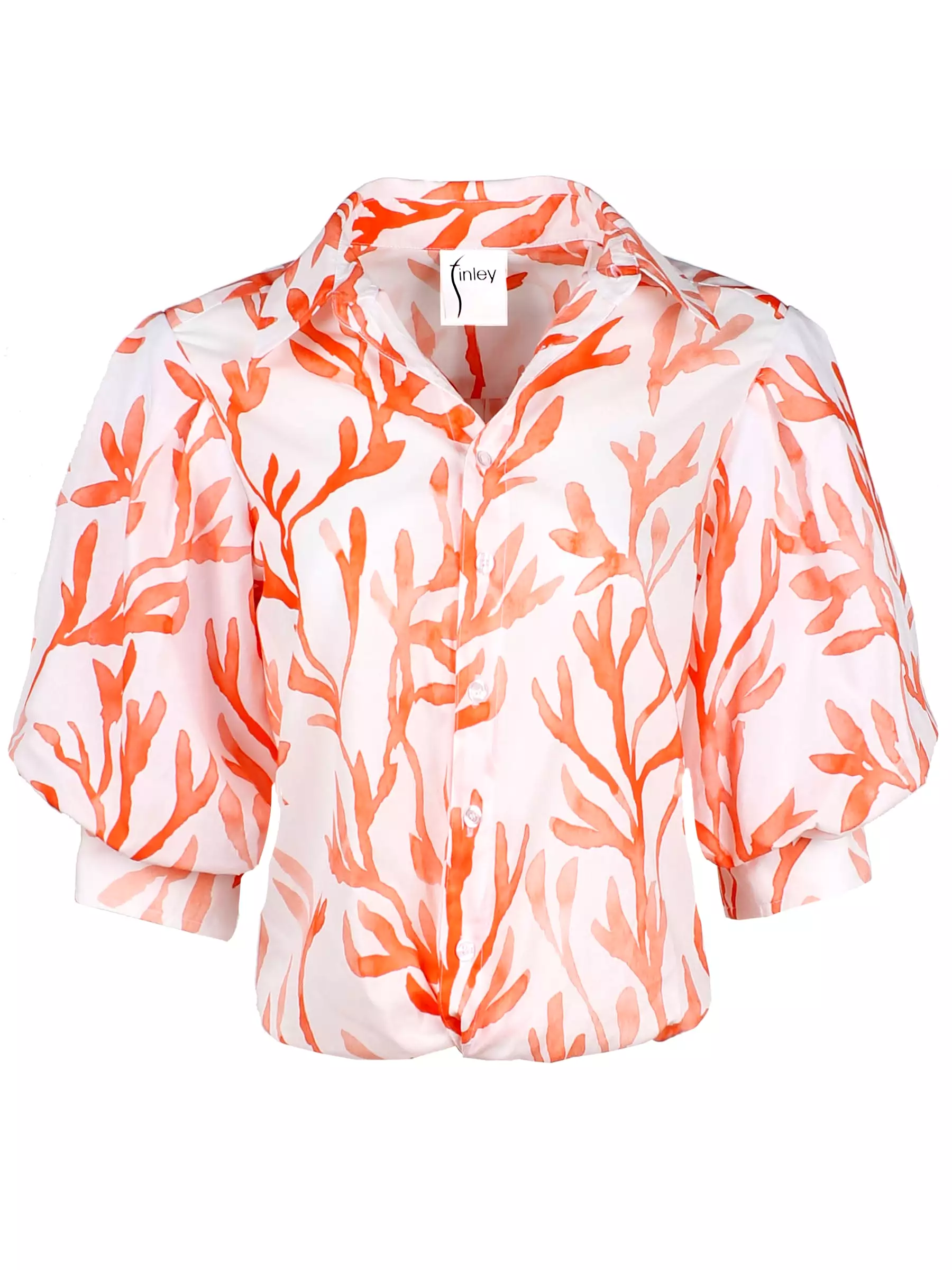 Bomba Front-Twist Hem Shirt Coral Reef Print