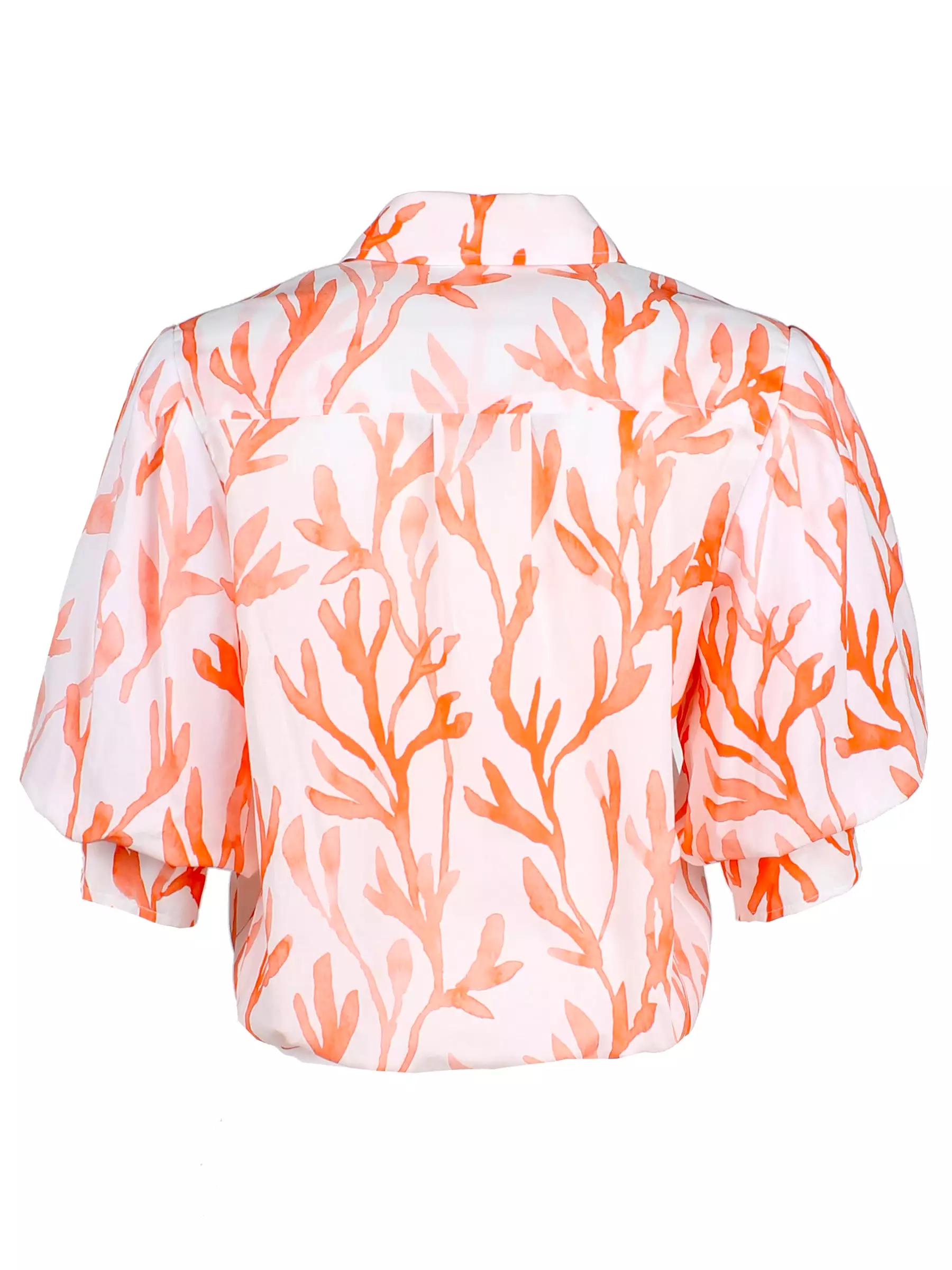 Bomba Front-Twist Hem Shirt Coral Reef Print