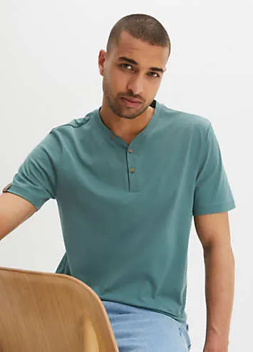 bonprix Pack of 2 Henley Short Sleeve T-Shirts | Grattan