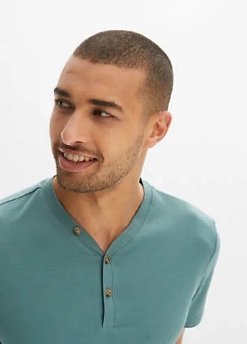 bonprix Pack of 2 Henley Short Sleeve T-Shirts | Grattan