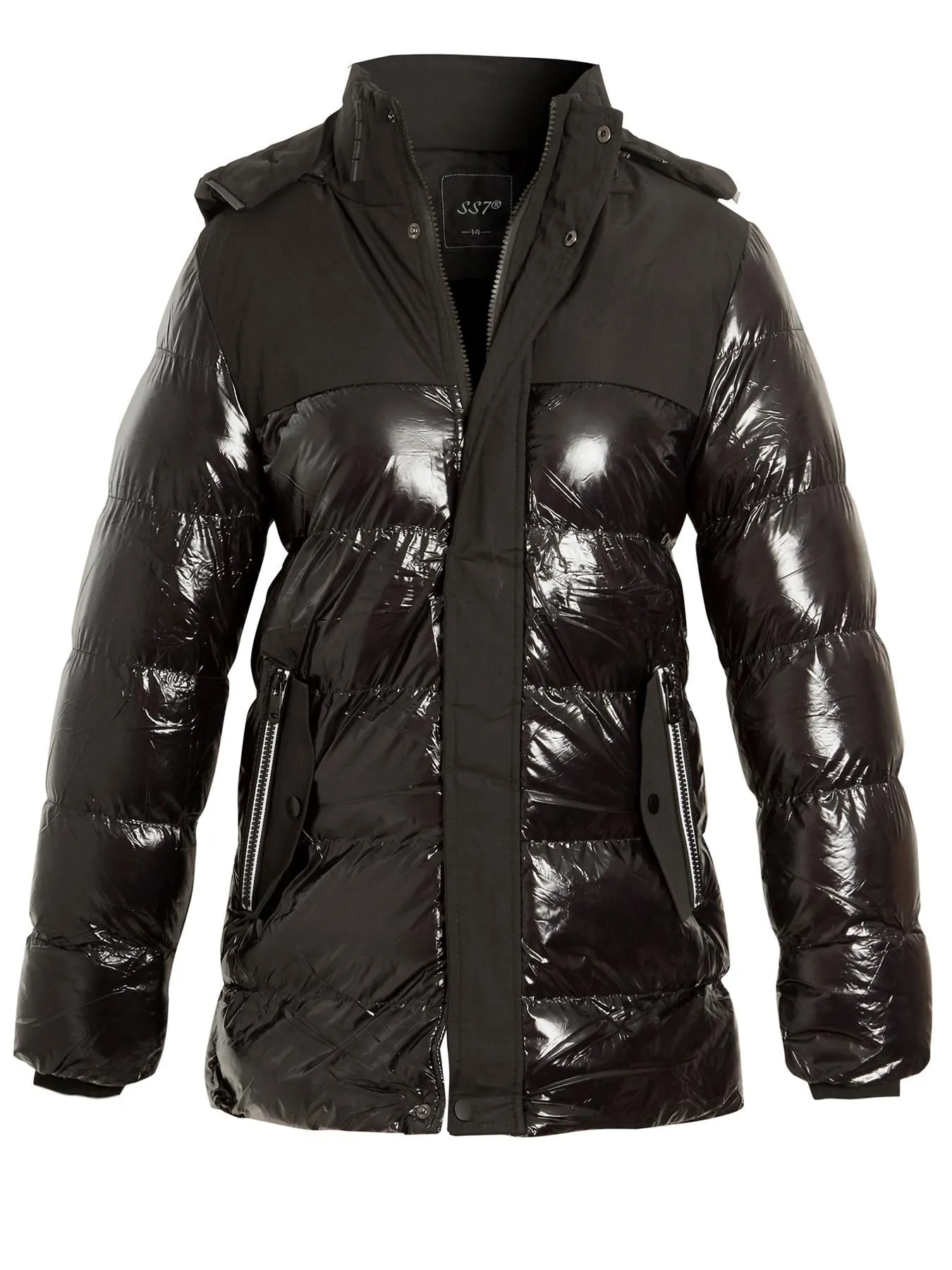 Boys Quilted Essential Padded Coat, Black Ages 3 to 14 Years