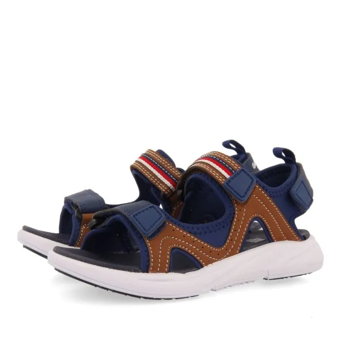 BROWN SPORTS SANDALS WITH COLOR ACCENTS FOR BOYS AND GIRLS ANTILLO