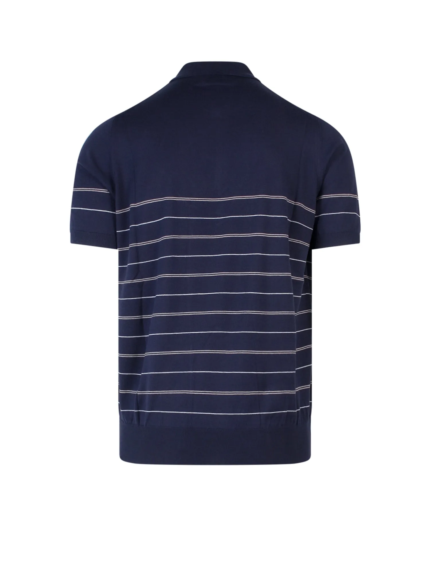 Brunello Cucinelli Striped Straight Hem Polo Shirt