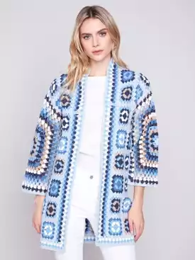 Charlie B Crochet Long Cardigan - C2635 833B