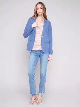 Charlie B Denim Solid Linen Blazer - C6301 229B