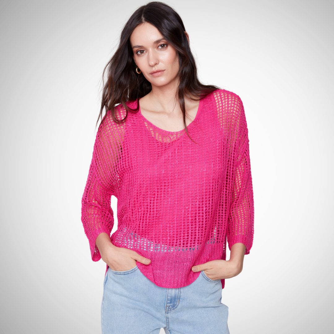 Charlie B -  Fishnet Crochet Sweater