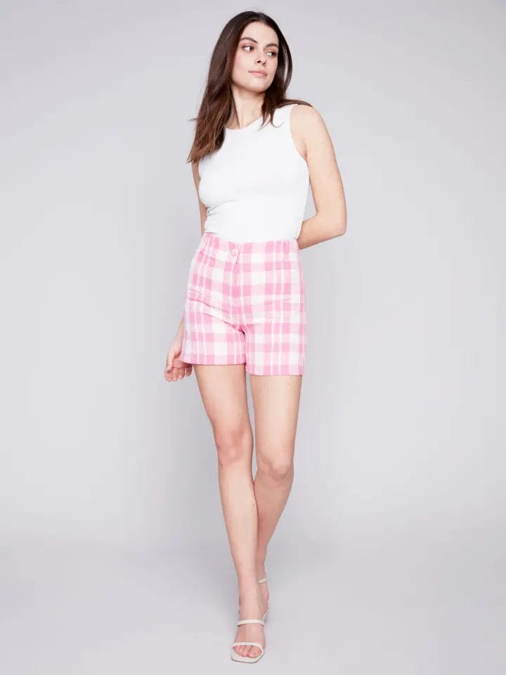 Charlie B Lt. Punch Yarn Dye Check Shorts - C8058 836B