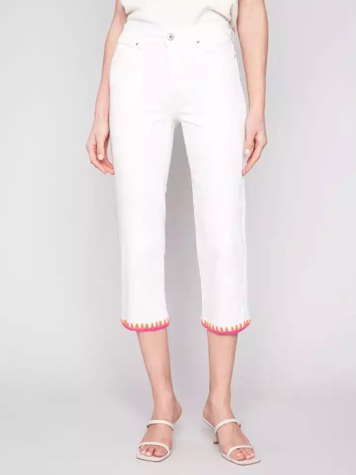 Charlie B Natural Straight Leg Twill Pant - C5501 618A