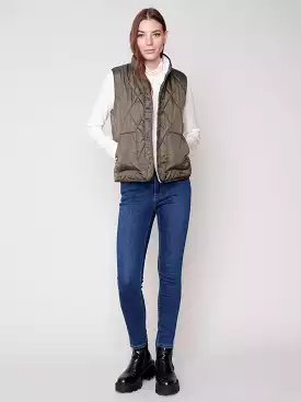 Charlie B Reversible Sherpa Puffer Vest - C6285