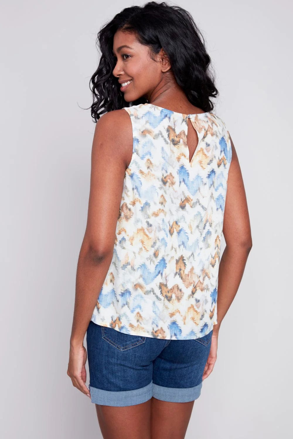 Charlie B Seaside Sleeveless Viscose Top - C4512P 808B