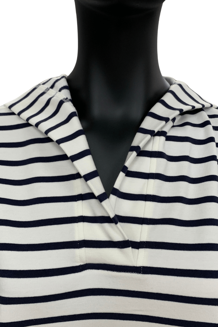 Charlie B V Neck Stripe Shirt - C1351 766B