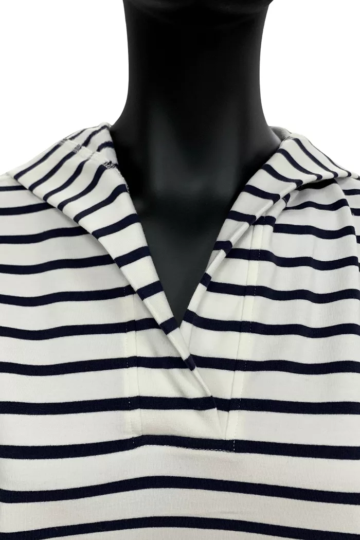 Charlie B V Neck Stripe Shirt - C1351 766B