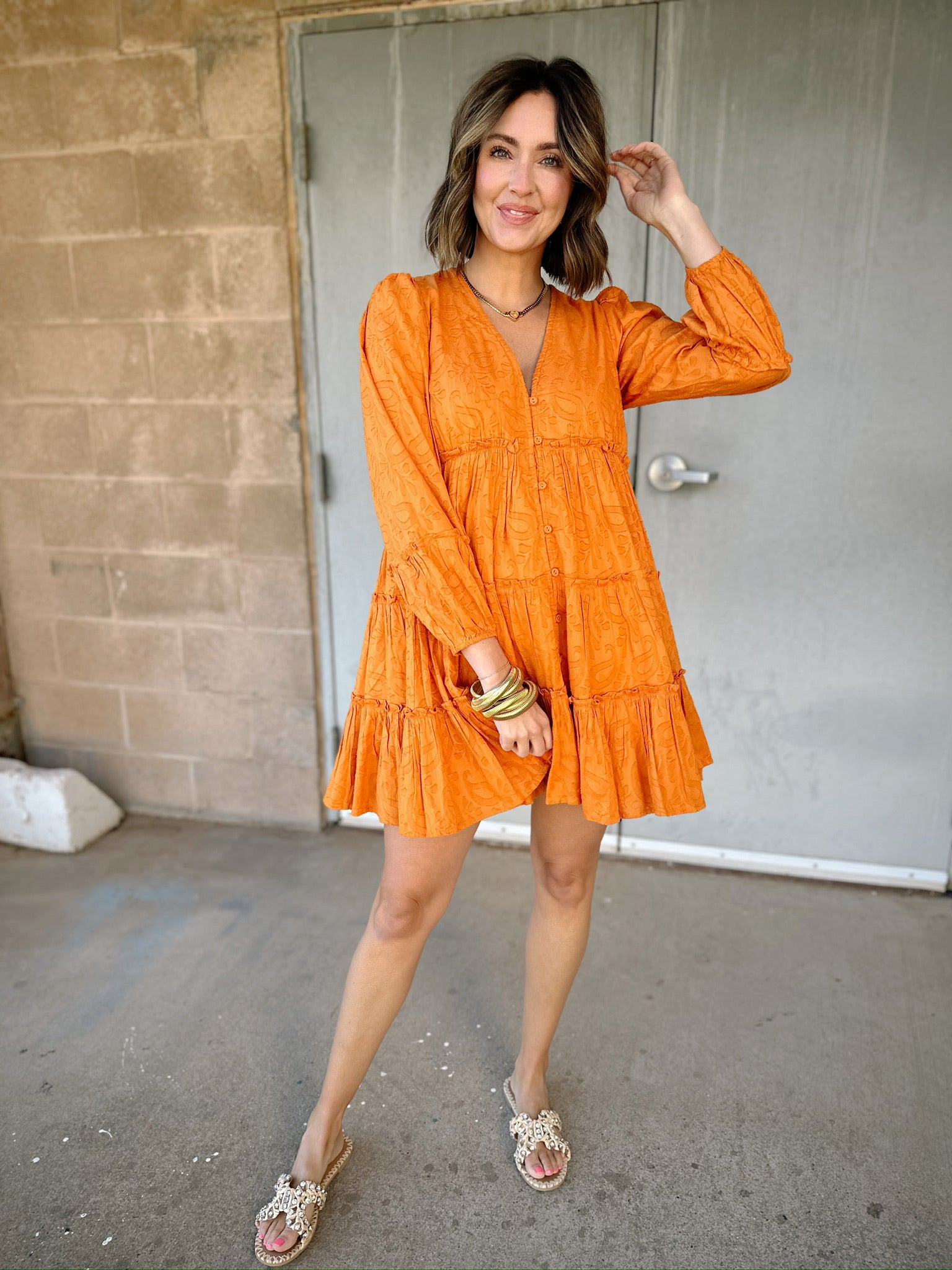 Cleobella Blythe Mini Dress | Bright Orange