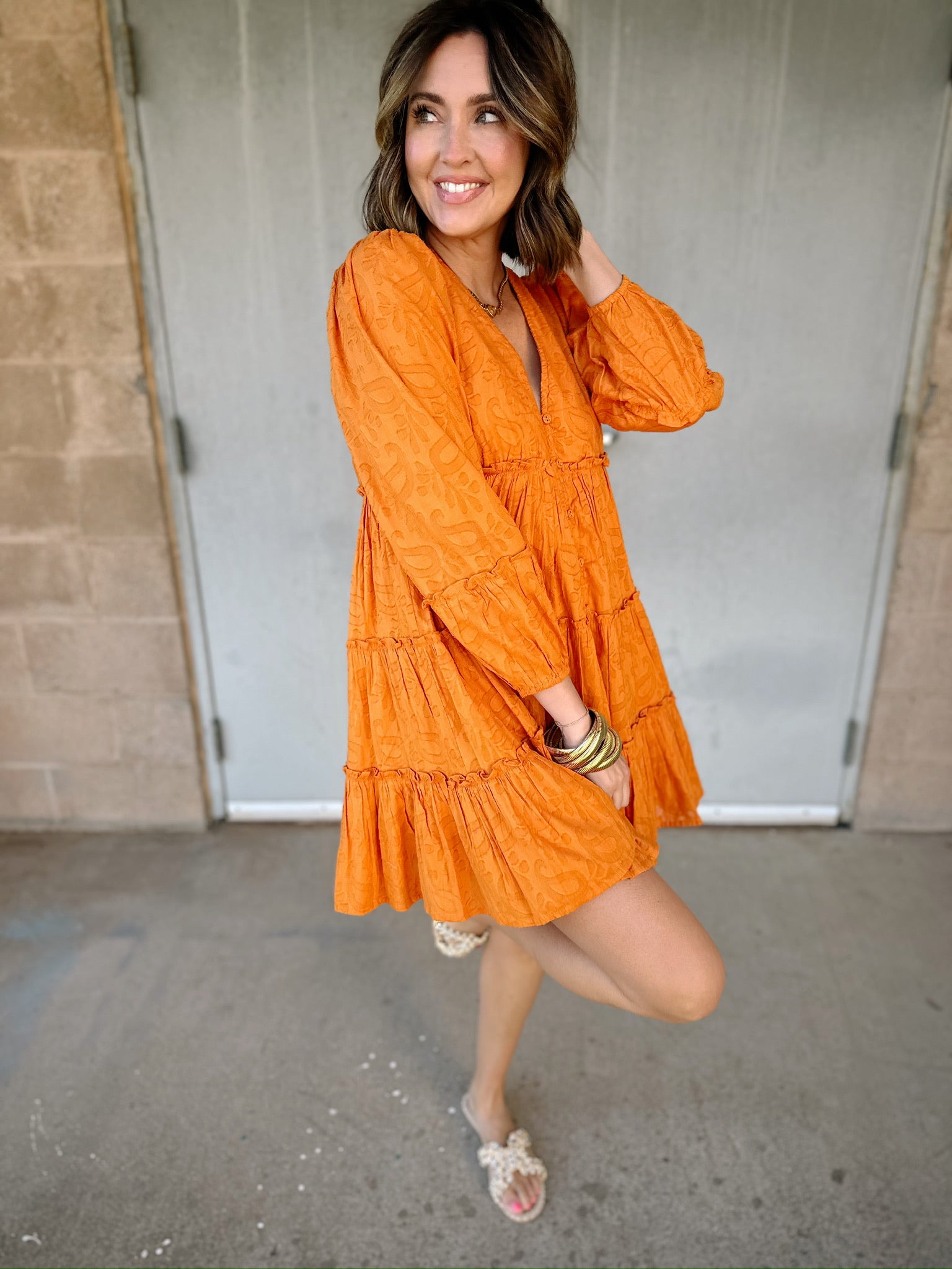 Cleobella Blythe Mini Dress | Bright Orange