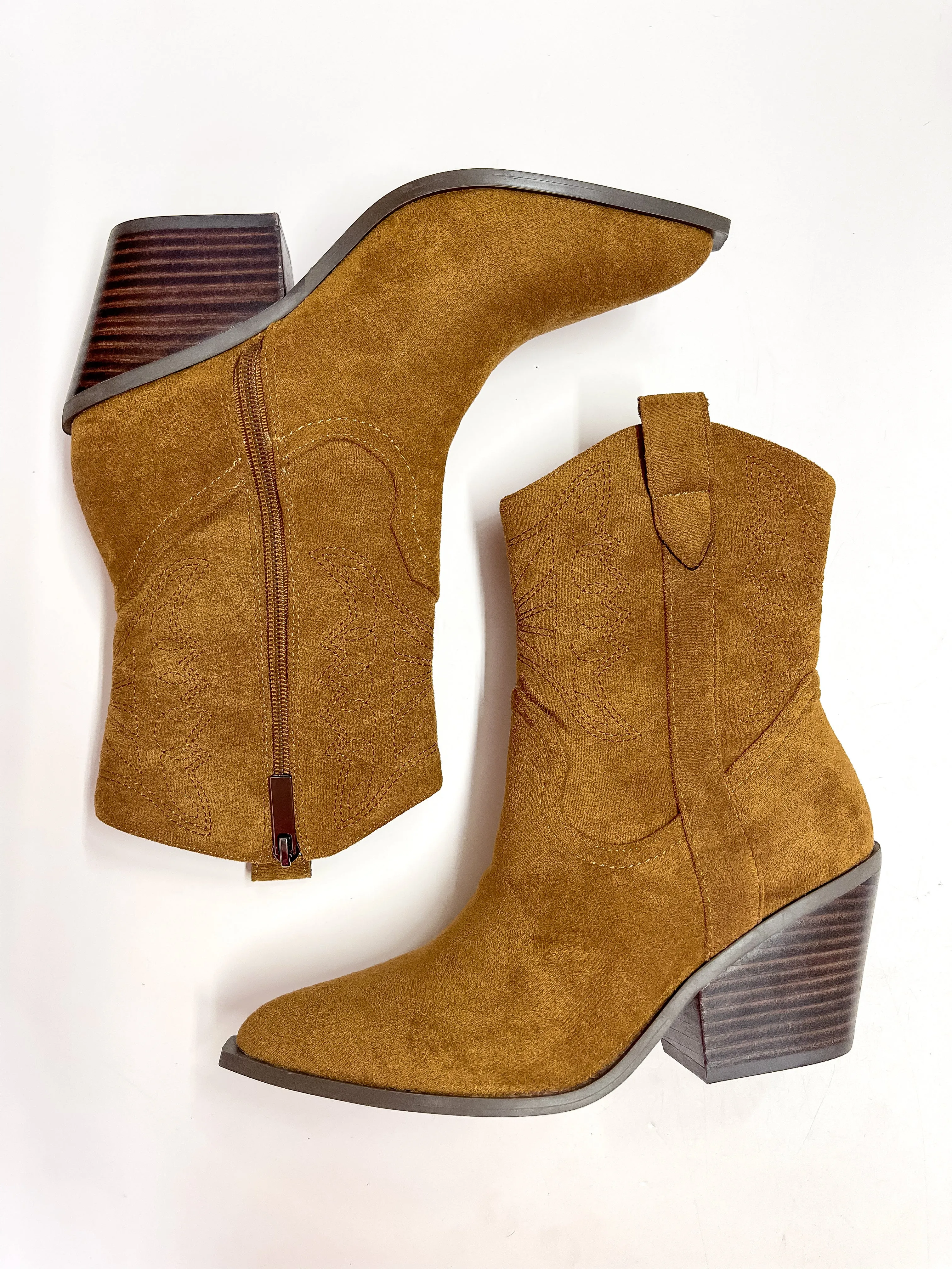 Corky's | Rowdy Western Stitch Boots in Tobacco Suede