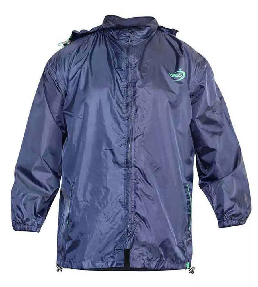 D555 Big Mens Navy Packaway Weather Proof Rain Jacket (ZAC NAVY)