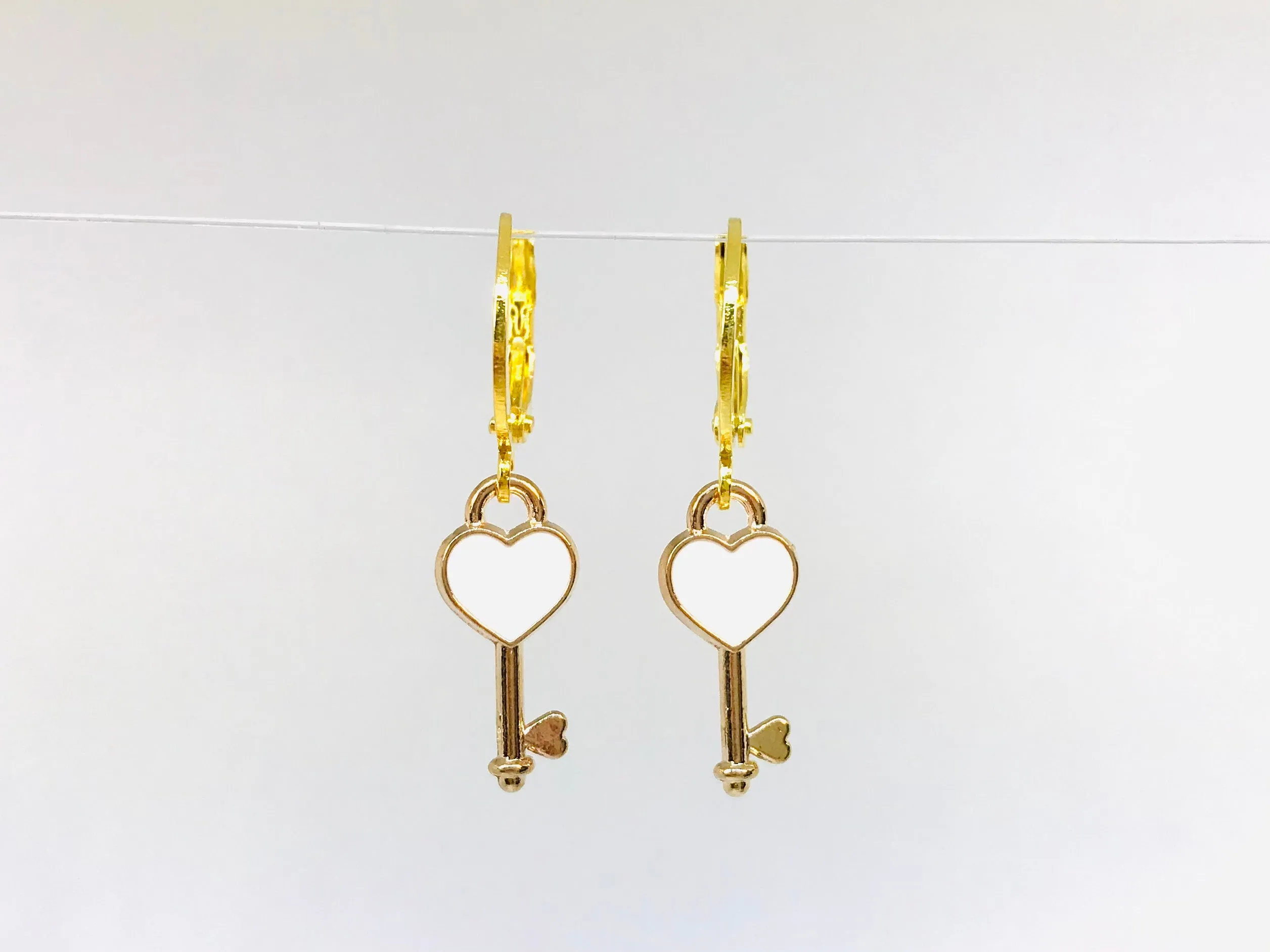 Dainty Love Key Earrings