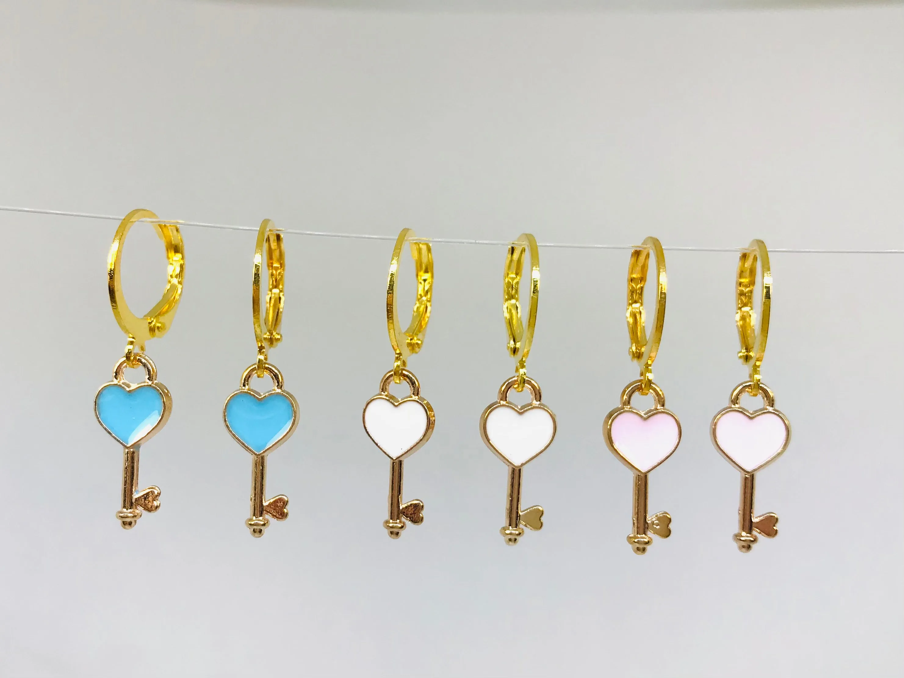 Dainty Love Key Earrings