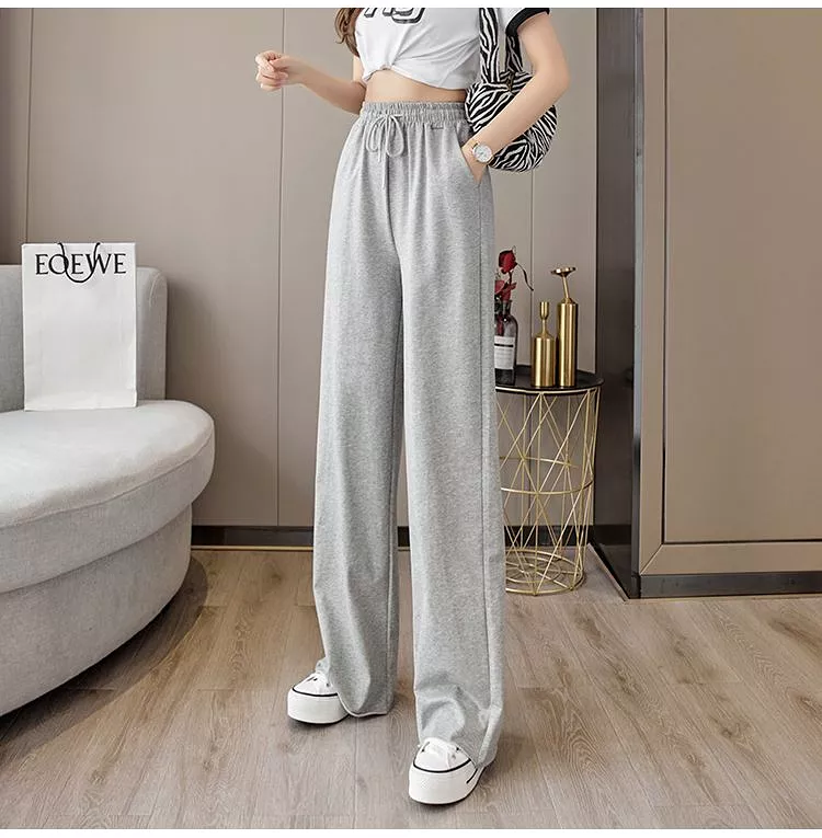 Drawstring Wide Leg Sweatpants dd13