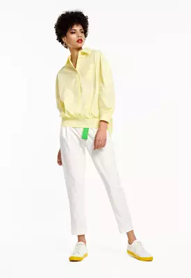 Elastic Rib Hem Shirt