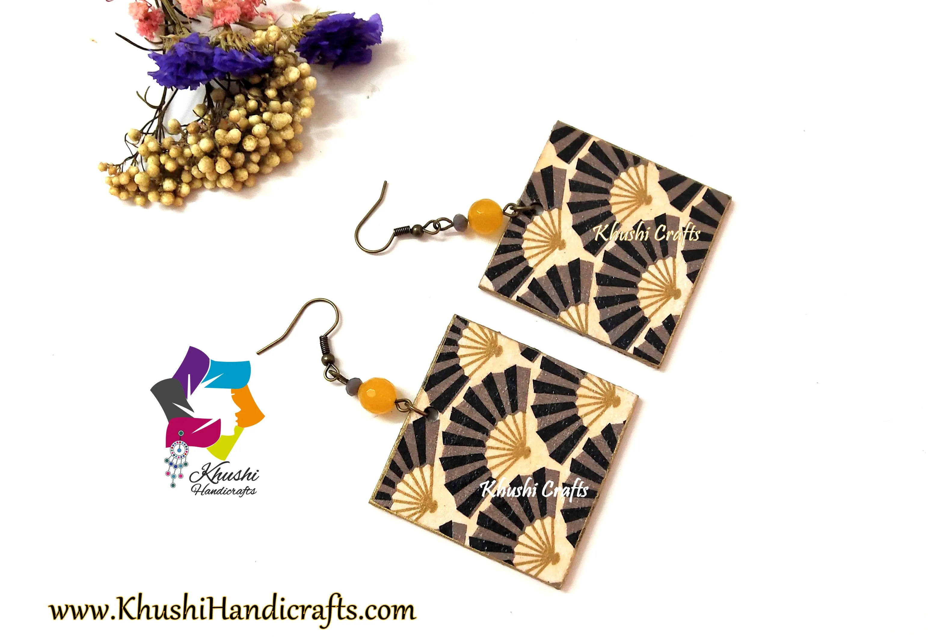 Ethnic designer Decoupage Earrings Pattern 2