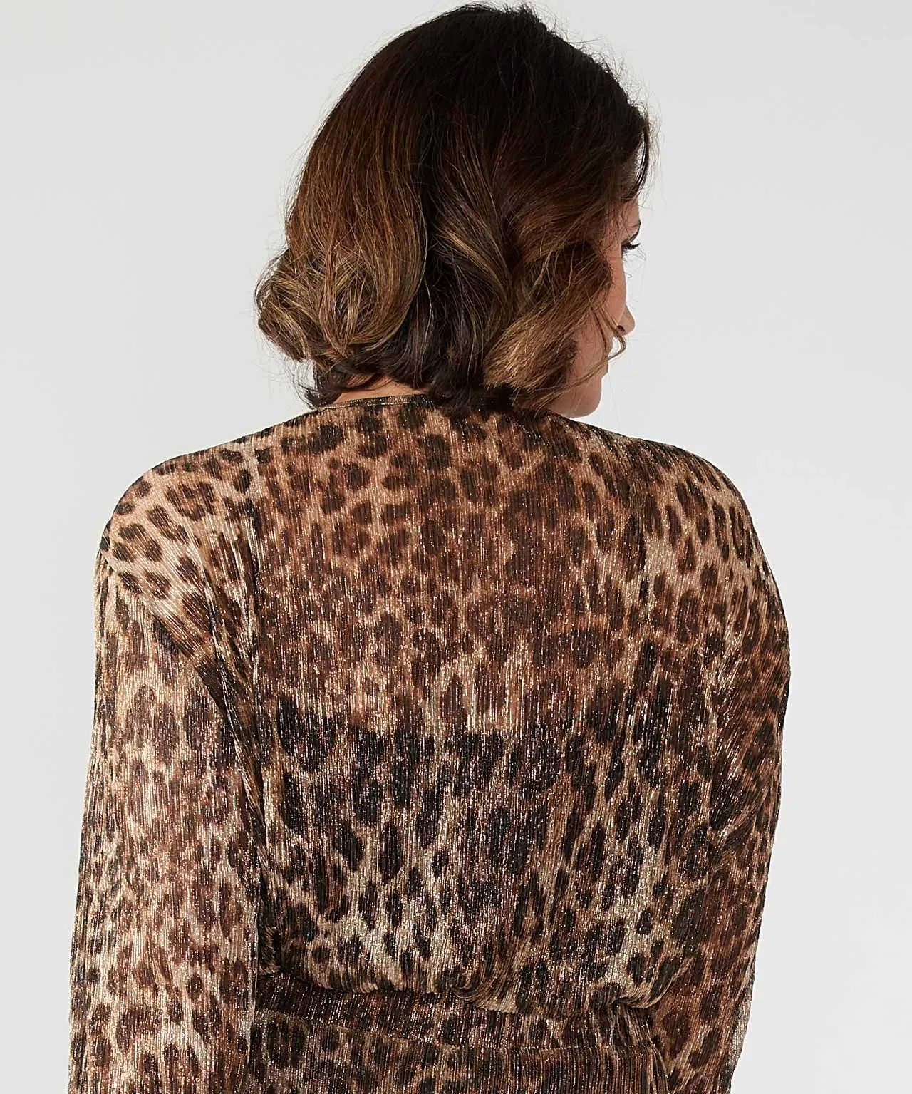 First Avenue Metallic Animal Print Blouse