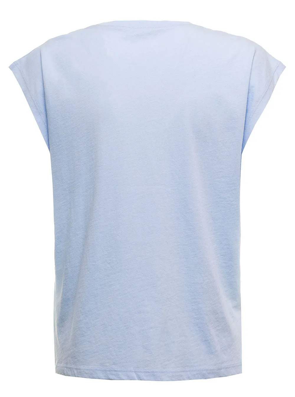 Frame Cap-Sleeved Straight Hem T-Shirt