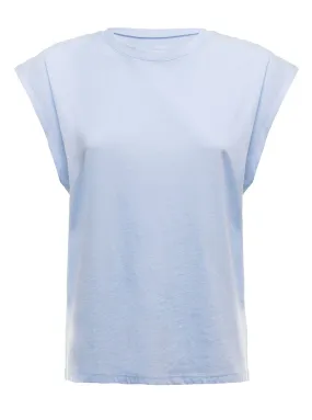 Frame Cap-Sleeved Straight Hem T-Shirt