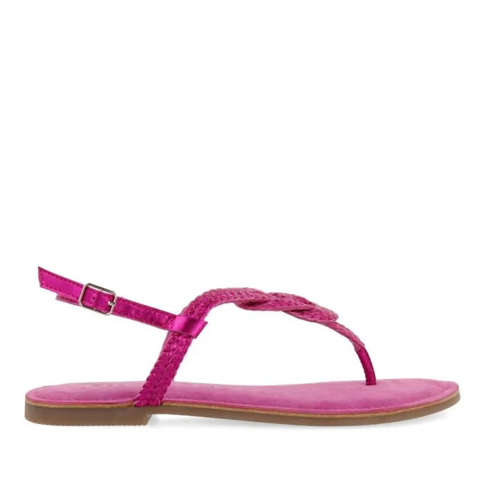 FUCHSIA BRAIDED LEATHER SANDALS FOR WOMEN ZUPANJA