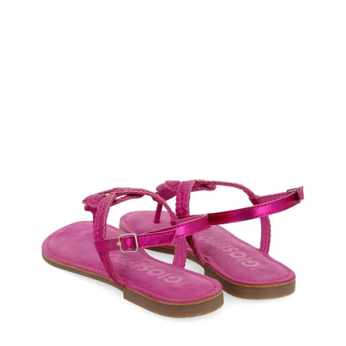 FUCHSIA BRAIDED LEATHER SANDALS FOR WOMEN ZUPANJA